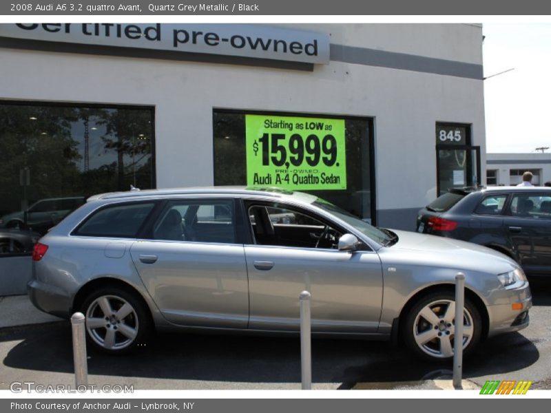 Quartz Grey Metallic / Black 2008 Audi A6 3.2 quattro Avant