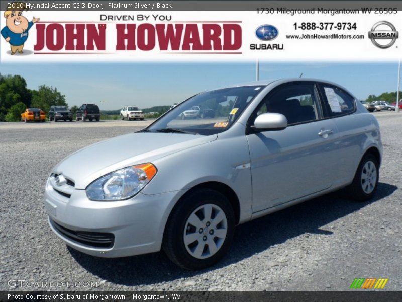 Platinum Silver / Black 2010 Hyundai Accent GS 3 Door