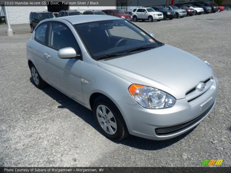 Platinum Silver / Black 2010 Hyundai Accent GS 3 Door