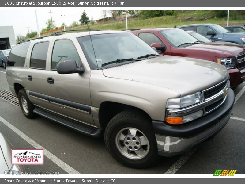 Sunset Gold Metallic / Tan 2001 Chevrolet Suburban 1500 LS 4x4