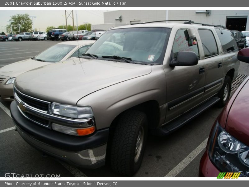 Sunset Gold Metallic / Tan 2001 Chevrolet Suburban 1500 LS 4x4