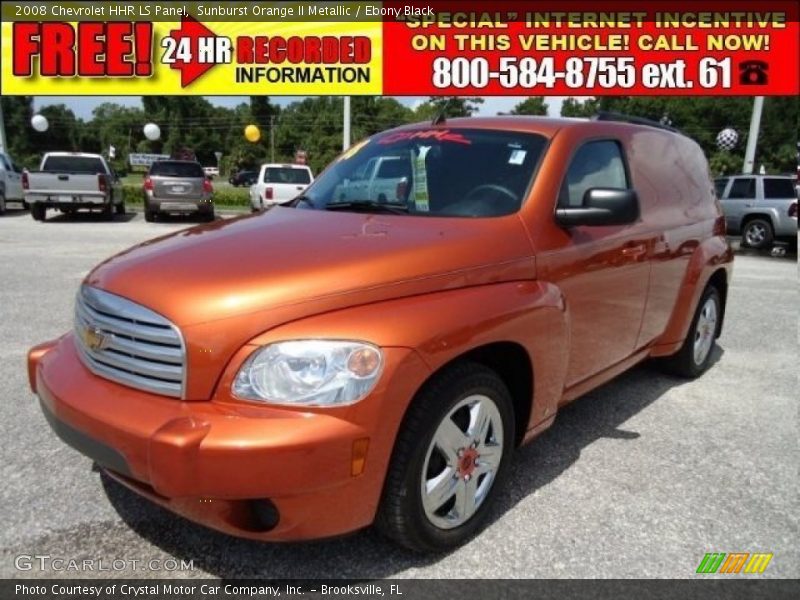Sunburst Orange II Metallic / Ebony Black 2008 Chevrolet HHR LS Panel