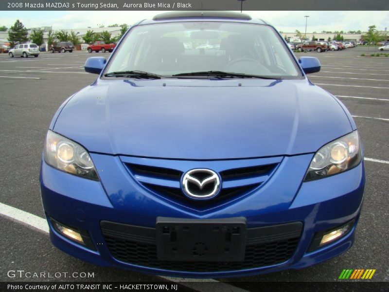 Aurora Blue Mica / Black 2008 Mazda MAZDA3 s Touring Sedan