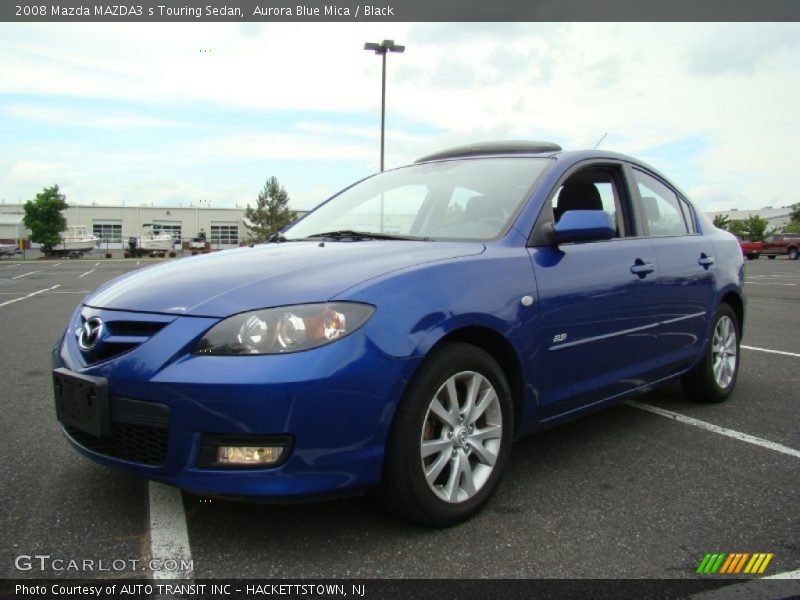 Aurora Blue Mica / Black 2008 Mazda MAZDA3 s Touring Sedan