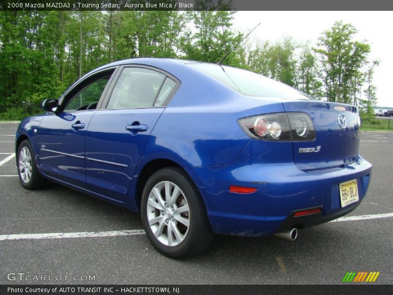 Aurora Blue Mica / Black 2008 Mazda MAZDA3 s Touring Sedan