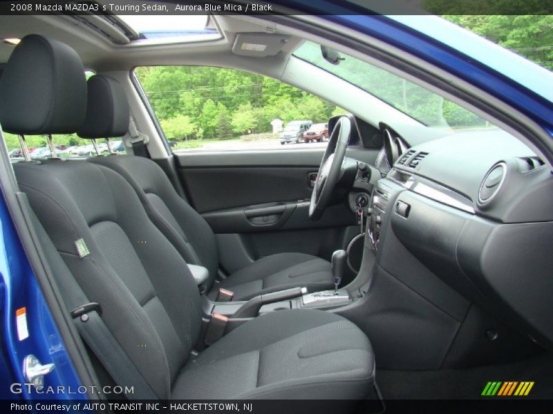 Aurora Blue Mica / Black 2008 Mazda MAZDA3 s Touring Sedan