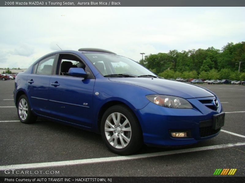 Aurora Blue Mica / Black 2008 Mazda MAZDA3 s Touring Sedan