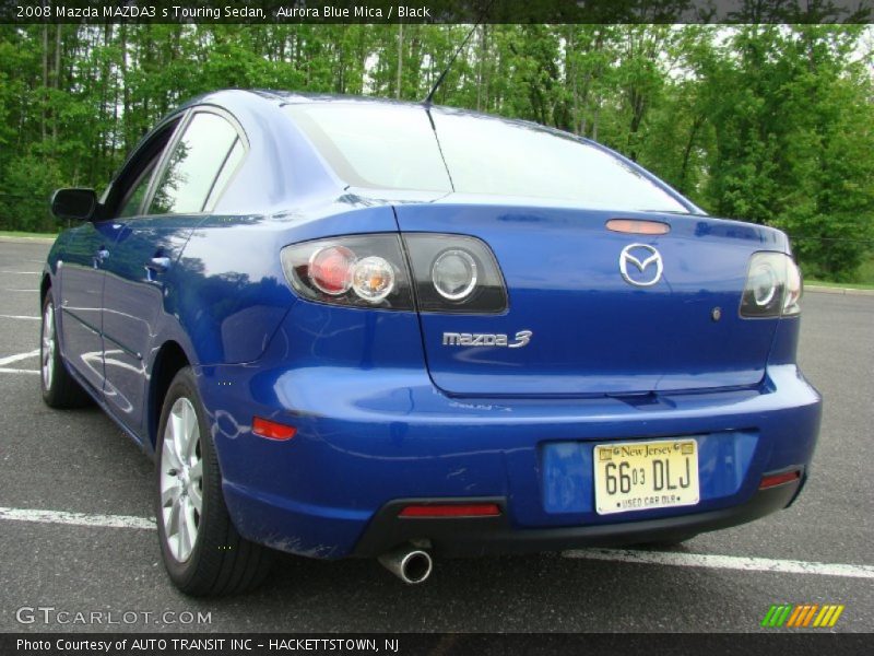 Aurora Blue Mica / Black 2008 Mazda MAZDA3 s Touring Sedan