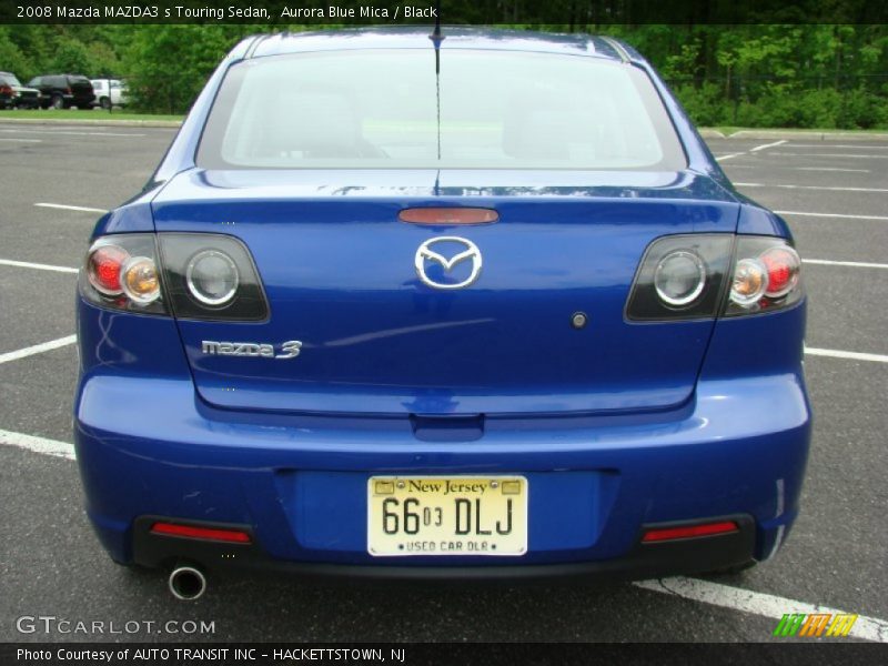 Aurora Blue Mica / Black 2008 Mazda MAZDA3 s Touring Sedan