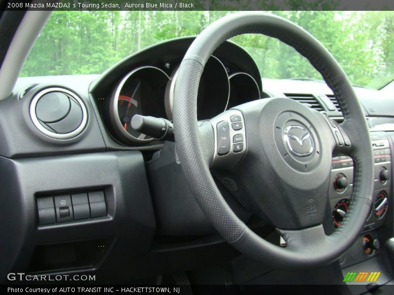Aurora Blue Mica / Black 2008 Mazda MAZDA3 s Touring Sedan