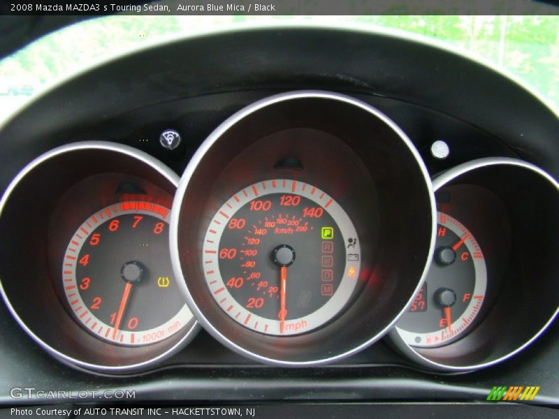 Aurora Blue Mica / Black 2008 Mazda MAZDA3 s Touring Sedan