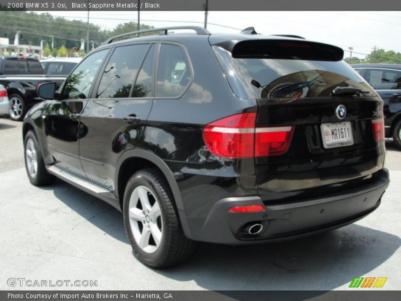 Black Sapphire Metallic / Black 2008 BMW X5 3.0si