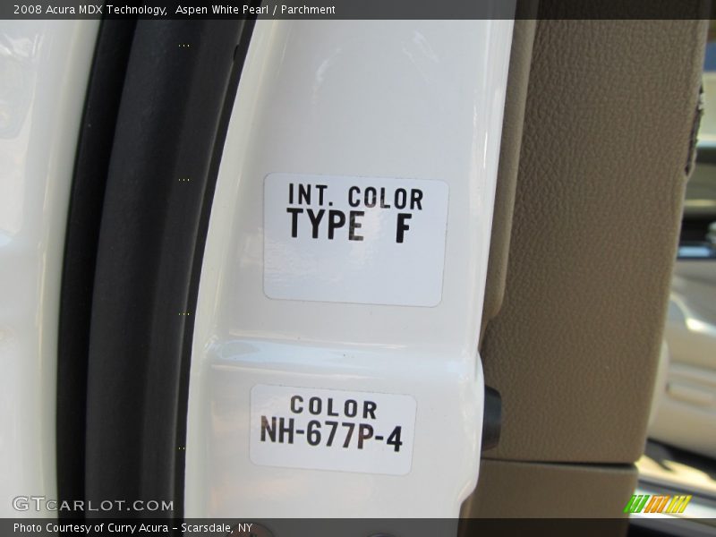 Aspen White Pearl / Parchment 2008 Acura MDX Technology