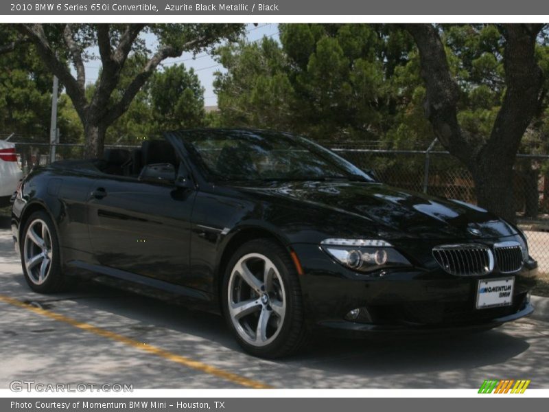 Azurite Black Metallic / Black 2010 BMW 6 Series 650i Convertible