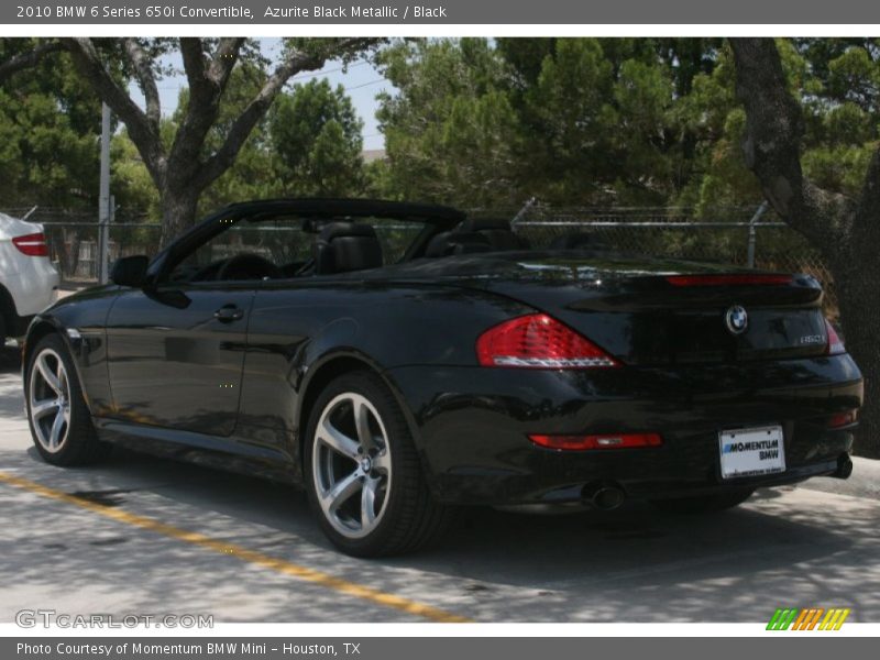 Azurite Black Metallic / Black 2010 BMW 6 Series 650i Convertible