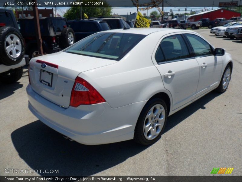 White Suede / Medium Light Stone 2011 Ford Fusion SE