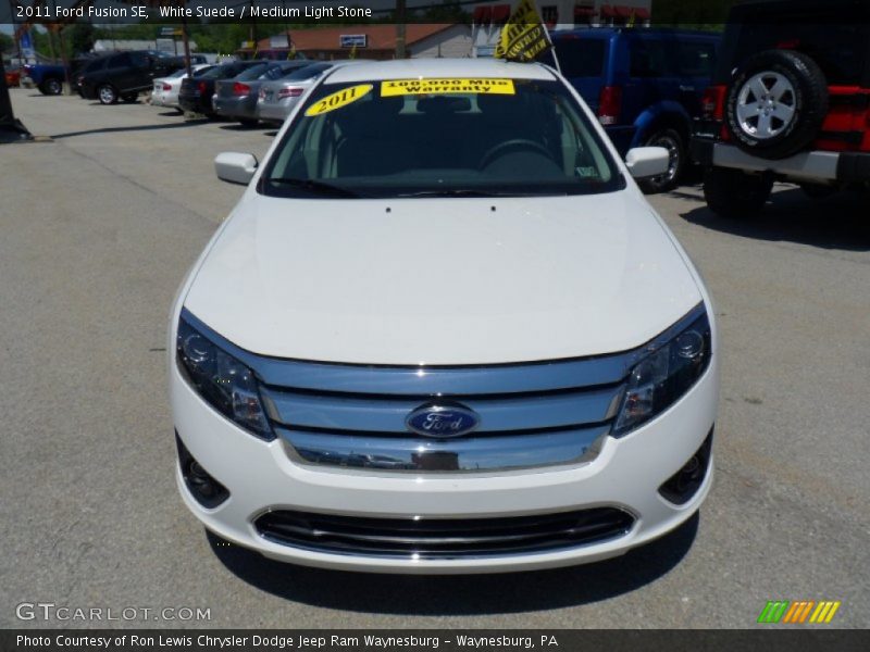 White Suede / Medium Light Stone 2011 Ford Fusion SE