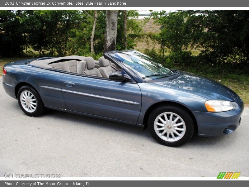 Steel Blue Pearl / Sandstone 2002 Chrysler Sebring LX Convertible