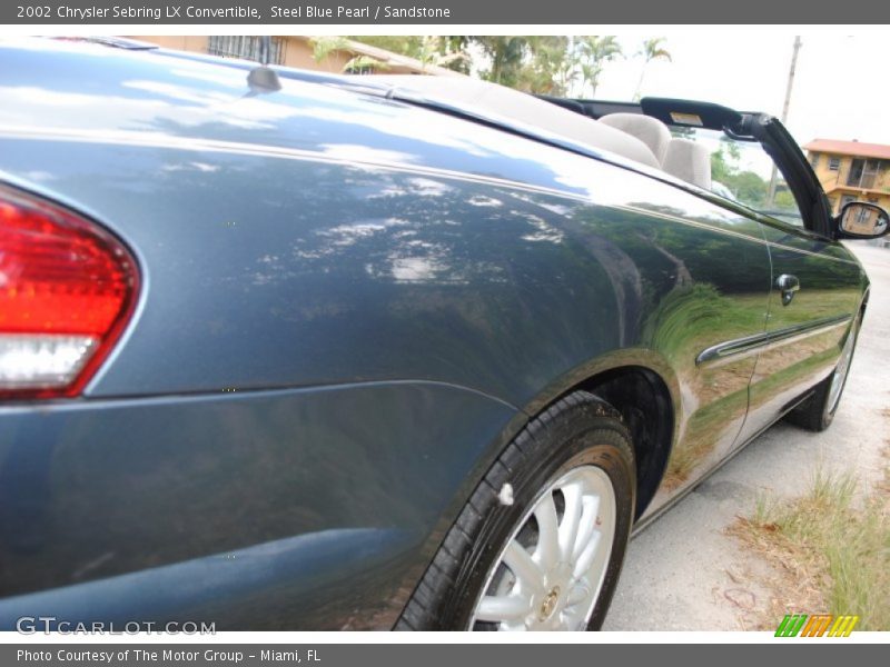 Steel Blue Pearl / Sandstone 2002 Chrysler Sebring LX Convertible