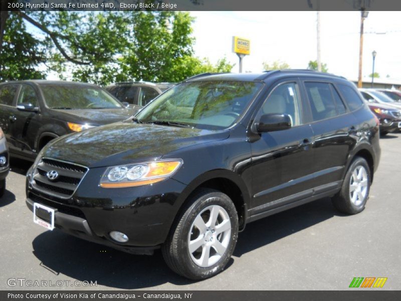 Ebony Black / Beige 2009 Hyundai Santa Fe Limited 4WD