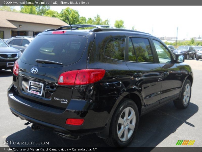 Ebony Black / Beige 2009 Hyundai Santa Fe Limited 4WD