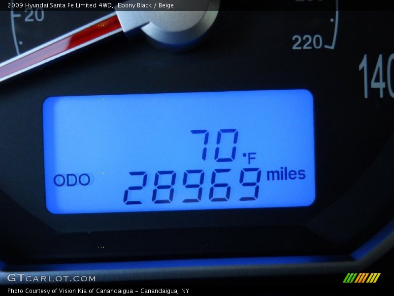 Ebony Black / Beige 2009 Hyundai Santa Fe Limited 4WD