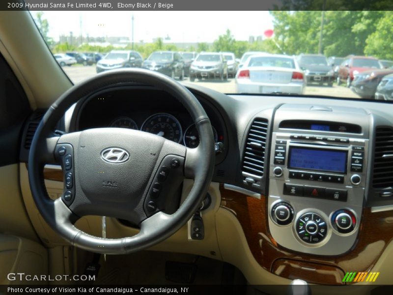 Ebony Black / Beige 2009 Hyundai Santa Fe Limited 4WD