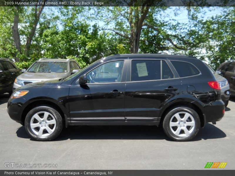Ebony Black / Beige 2009 Hyundai Santa Fe Limited 4WD
