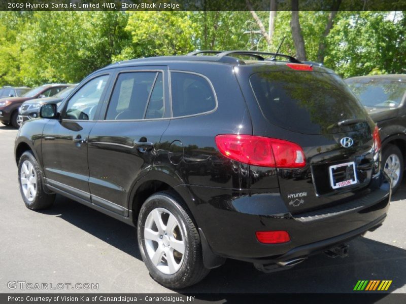 Ebony Black / Beige 2009 Hyundai Santa Fe Limited 4WD