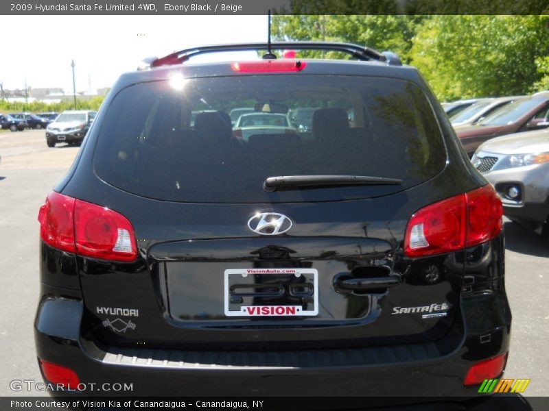 Ebony Black / Beige 2009 Hyundai Santa Fe Limited 4WD