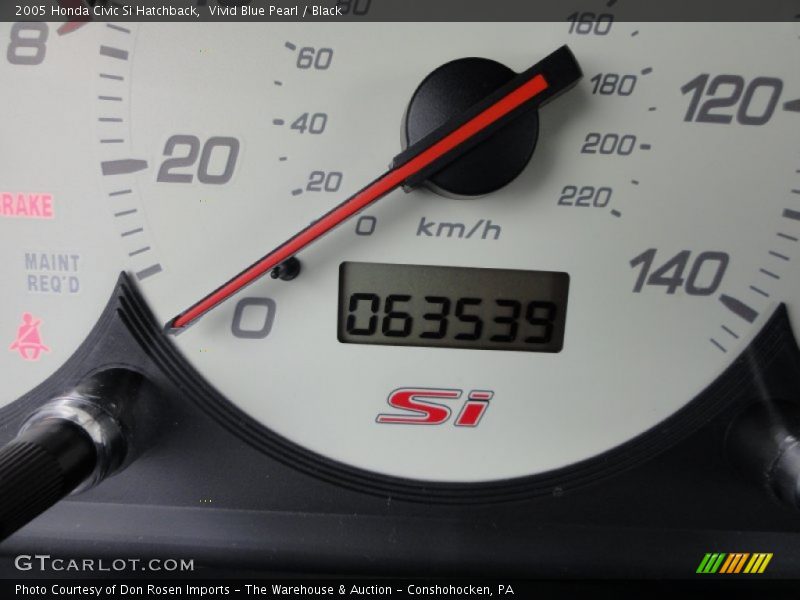 Vivid Blue Pearl / Black 2005 Honda Civic Si Hatchback