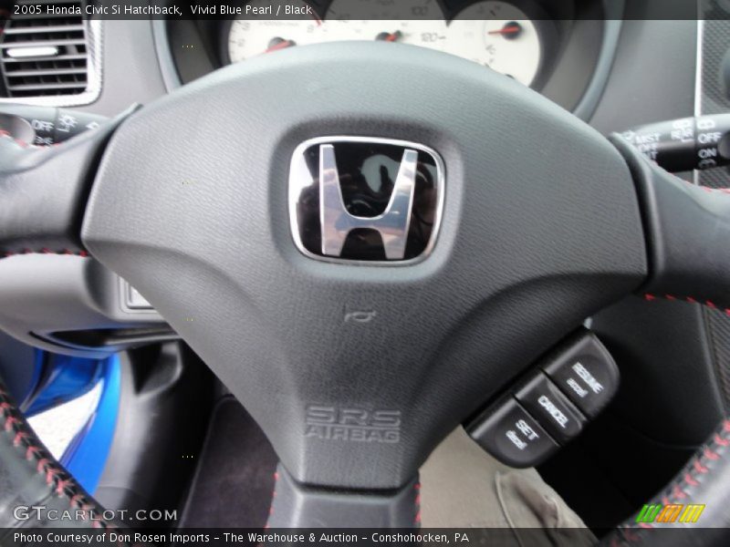 Vivid Blue Pearl / Black 2005 Honda Civic Si Hatchback