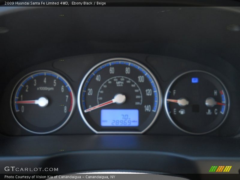 Ebony Black / Beige 2009 Hyundai Santa Fe Limited 4WD