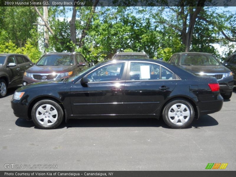 Ebony Black / Gray 2009 Hyundai Sonata GLS