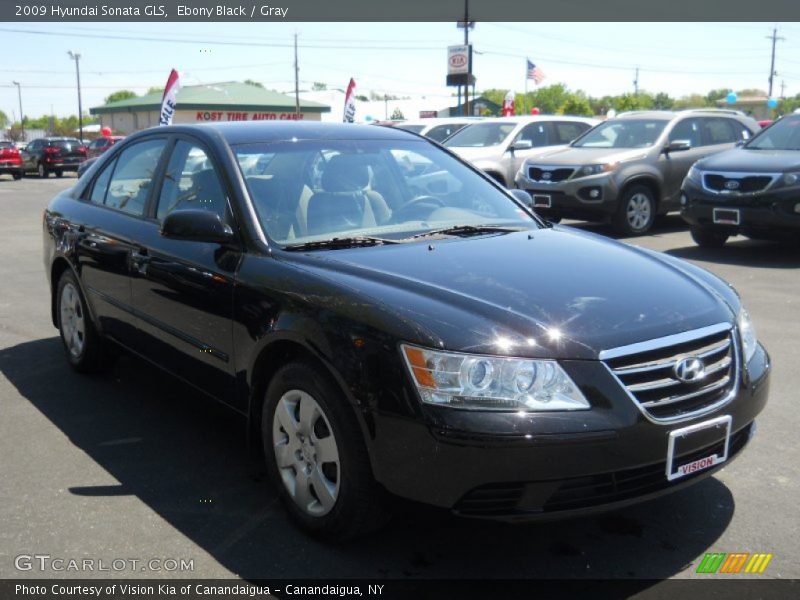 Ebony Black / Gray 2009 Hyundai Sonata GLS
