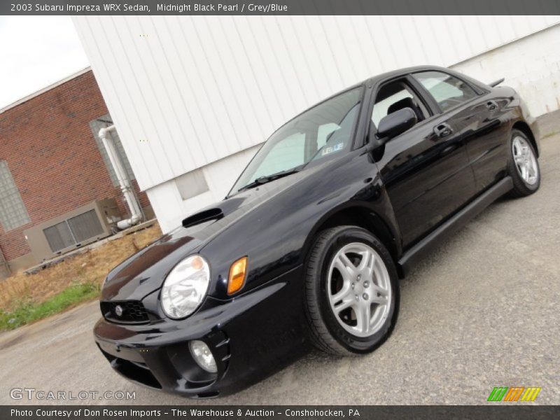 Midnight Black Pearl / Grey/Blue 2003 Subaru Impreza WRX Sedan