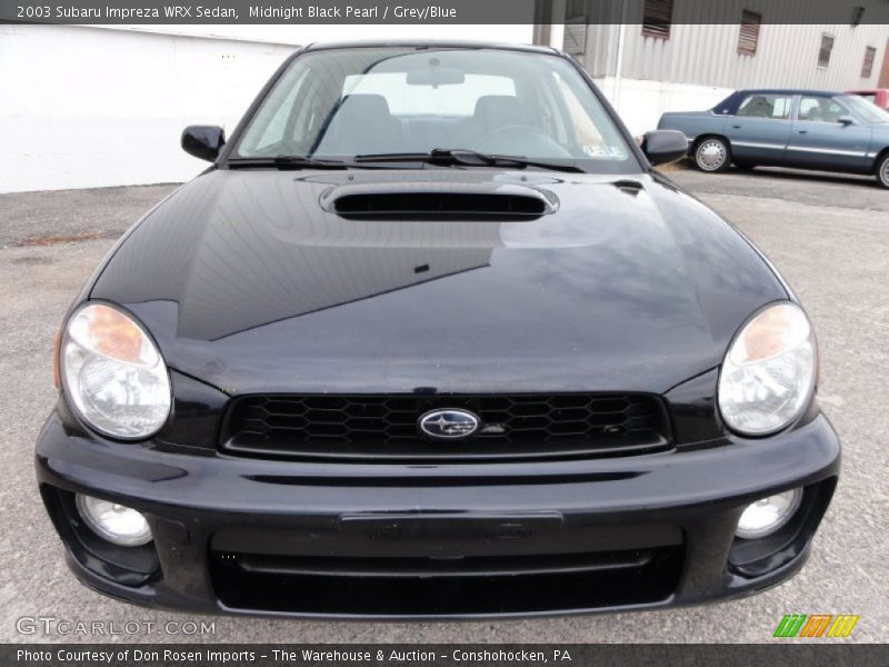 Midnight Black Pearl / Grey/Blue 2003 Subaru Impreza WRX Sedan