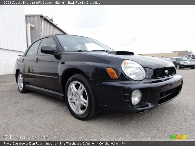 Midnight Black Pearl / Grey/Blue 2003 Subaru Impreza WRX Sedan