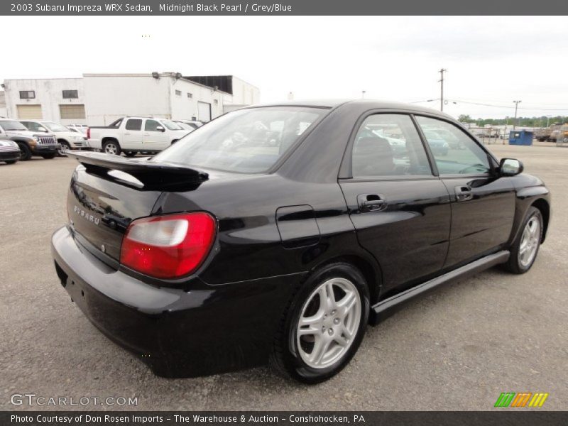 Midnight Black Pearl / Grey/Blue 2003 Subaru Impreza WRX Sedan
