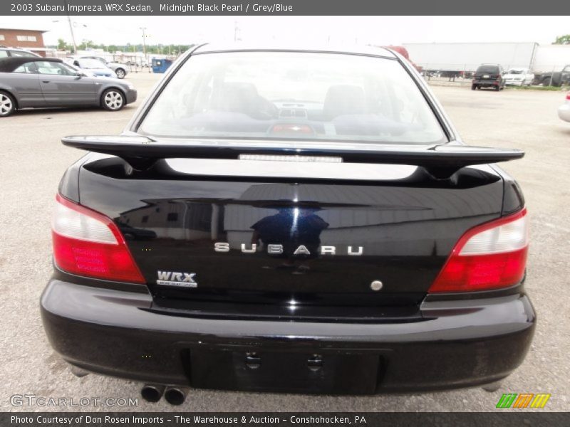 Midnight Black Pearl / Grey/Blue 2003 Subaru Impreza WRX Sedan