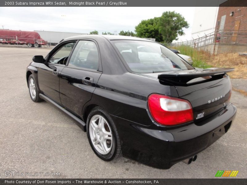 Midnight Black Pearl / Grey/Blue 2003 Subaru Impreza WRX Sedan
