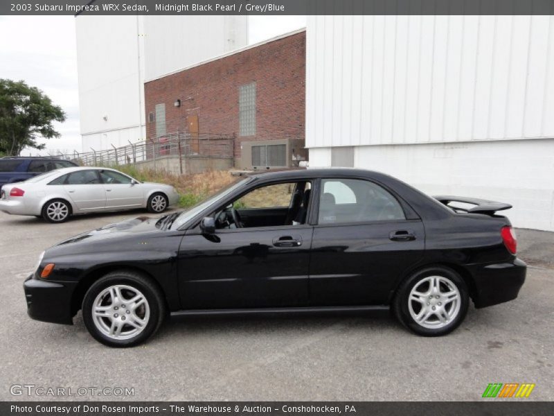 Midnight Black Pearl / Grey/Blue 2003 Subaru Impreza WRX Sedan