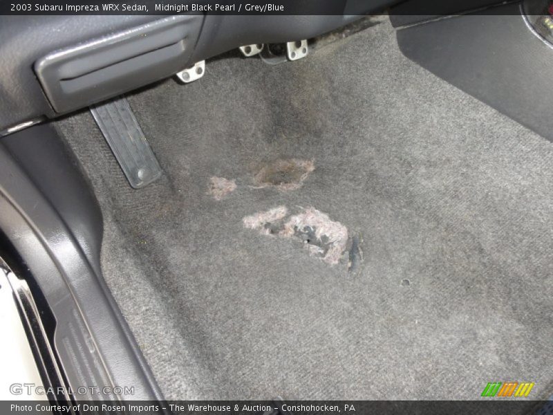 Midnight Black Pearl / Grey/Blue 2003 Subaru Impreza WRX Sedan