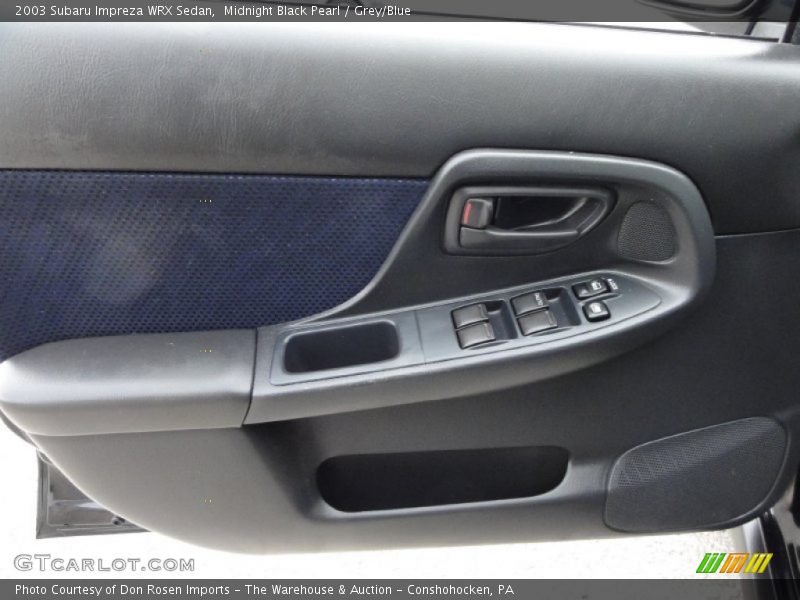 Midnight Black Pearl / Grey/Blue 2003 Subaru Impreza WRX Sedan