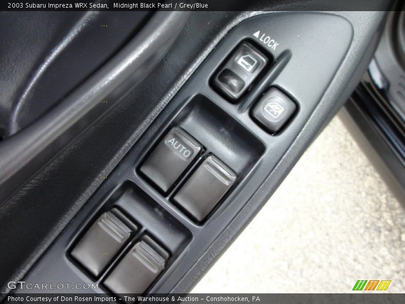 Midnight Black Pearl / Grey/Blue 2003 Subaru Impreza WRX Sedan