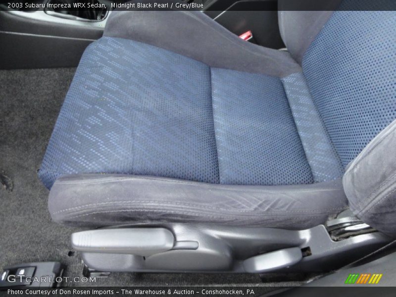 Midnight Black Pearl / Grey/Blue 2003 Subaru Impreza WRX Sedan
