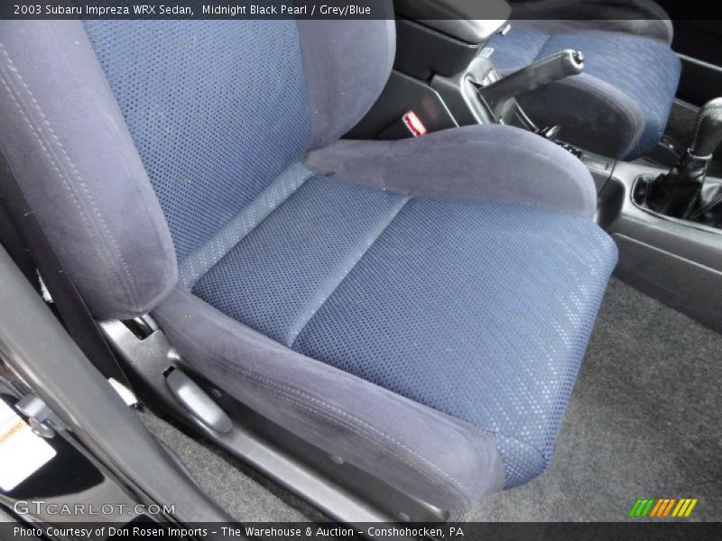 Midnight Black Pearl / Grey/Blue 2003 Subaru Impreza WRX Sedan