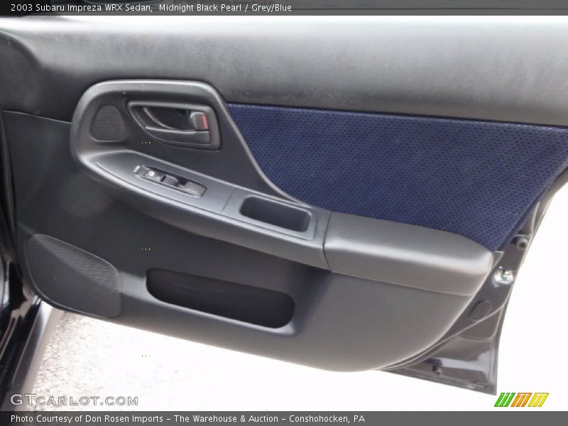 Midnight Black Pearl / Grey/Blue 2003 Subaru Impreza WRX Sedan