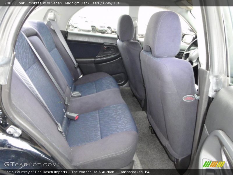 Midnight Black Pearl / Grey/Blue 2003 Subaru Impreza WRX Sedan