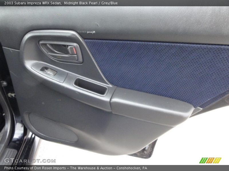 Midnight Black Pearl / Grey/Blue 2003 Subaru Impreza WRX Sedan